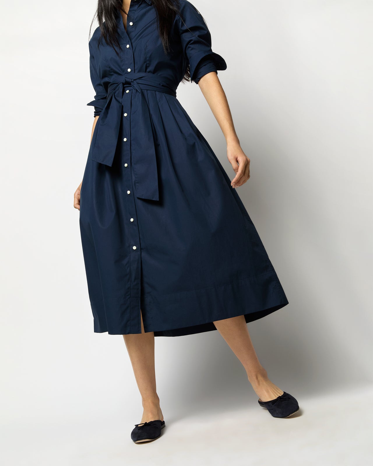 navy blue cotton shirt dress Konbeca Summer Dresses for Women Solid Color Single Breasted Lapel Drawstring Shirt Dress Cotton Linen Dress Navy L, Women's, Size: Large, Blue
