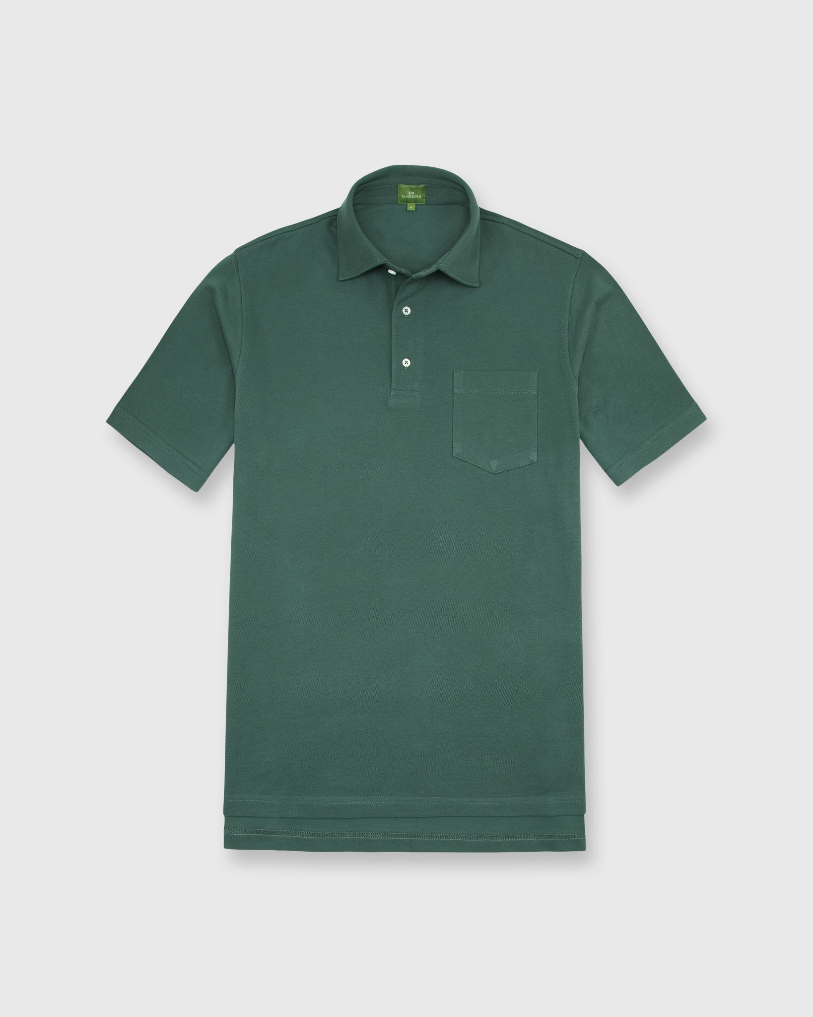 Short-Sleeved Polo in Dark Spruce Pima Pique