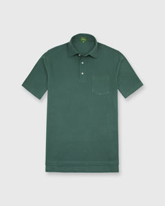 Short-Sleeved Polo in Dark Spruce Pima Pique