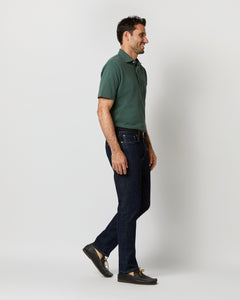 Short-Sleeved Polo in Dark Spruce Pima Pique