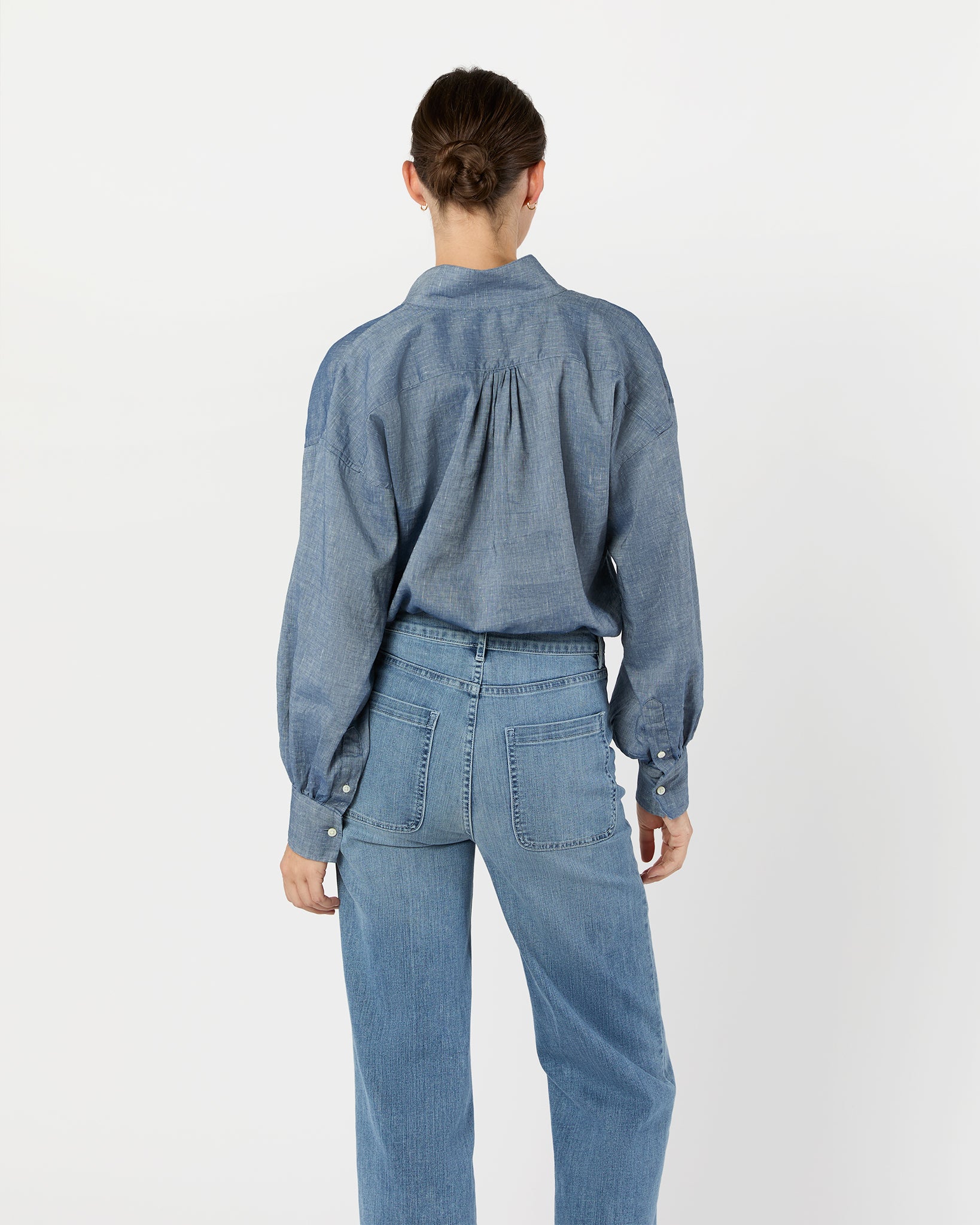 Anaya Popover Shirt in Indigo Cotolino Chambray
