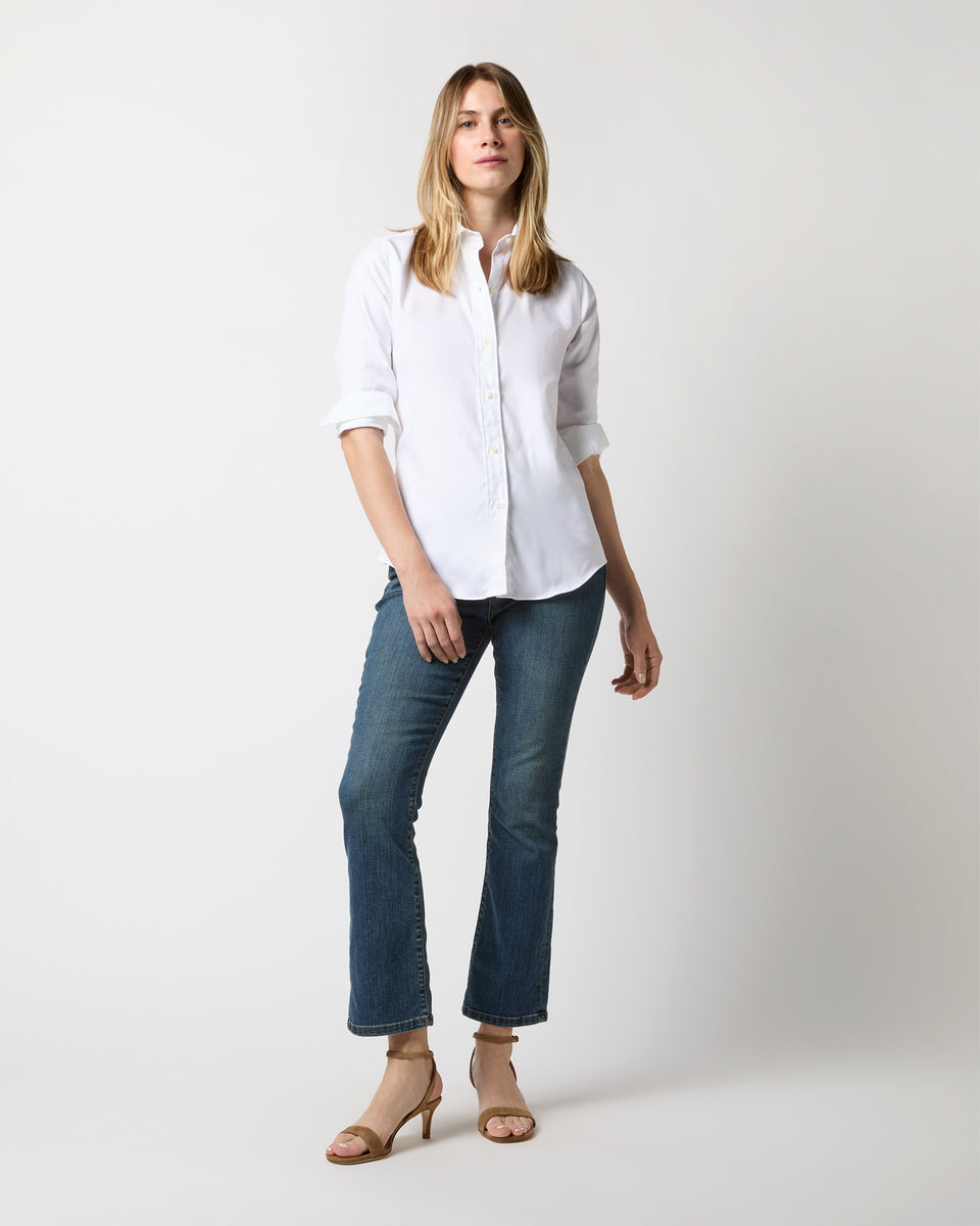 Icon Spread Shirt in White Roxford | Shop Ann Mashburn