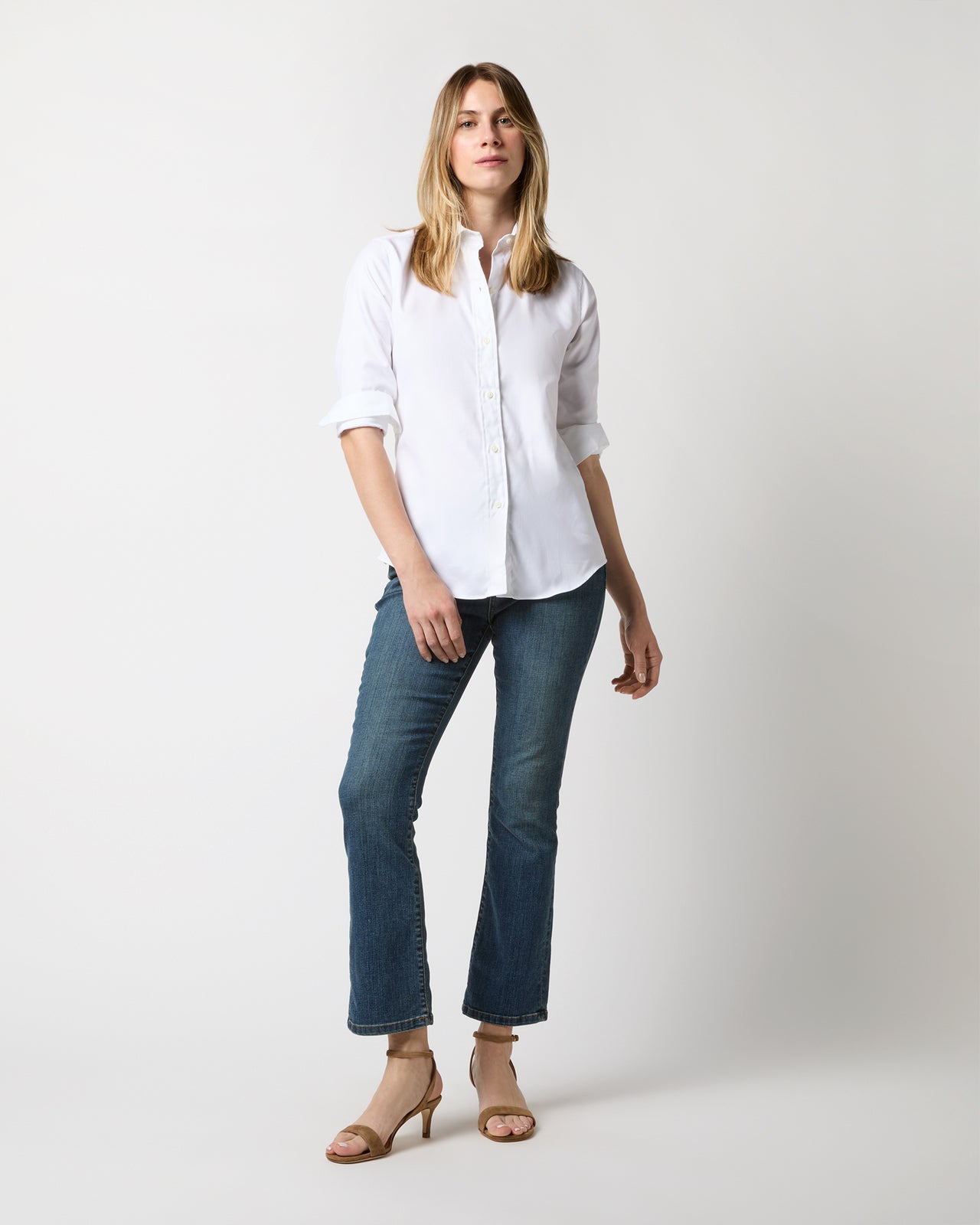 Icon Spread Shirt in White Roxford