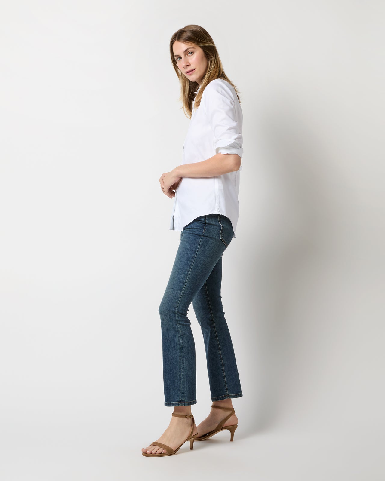 Icon Spread Shirt in White Roxford