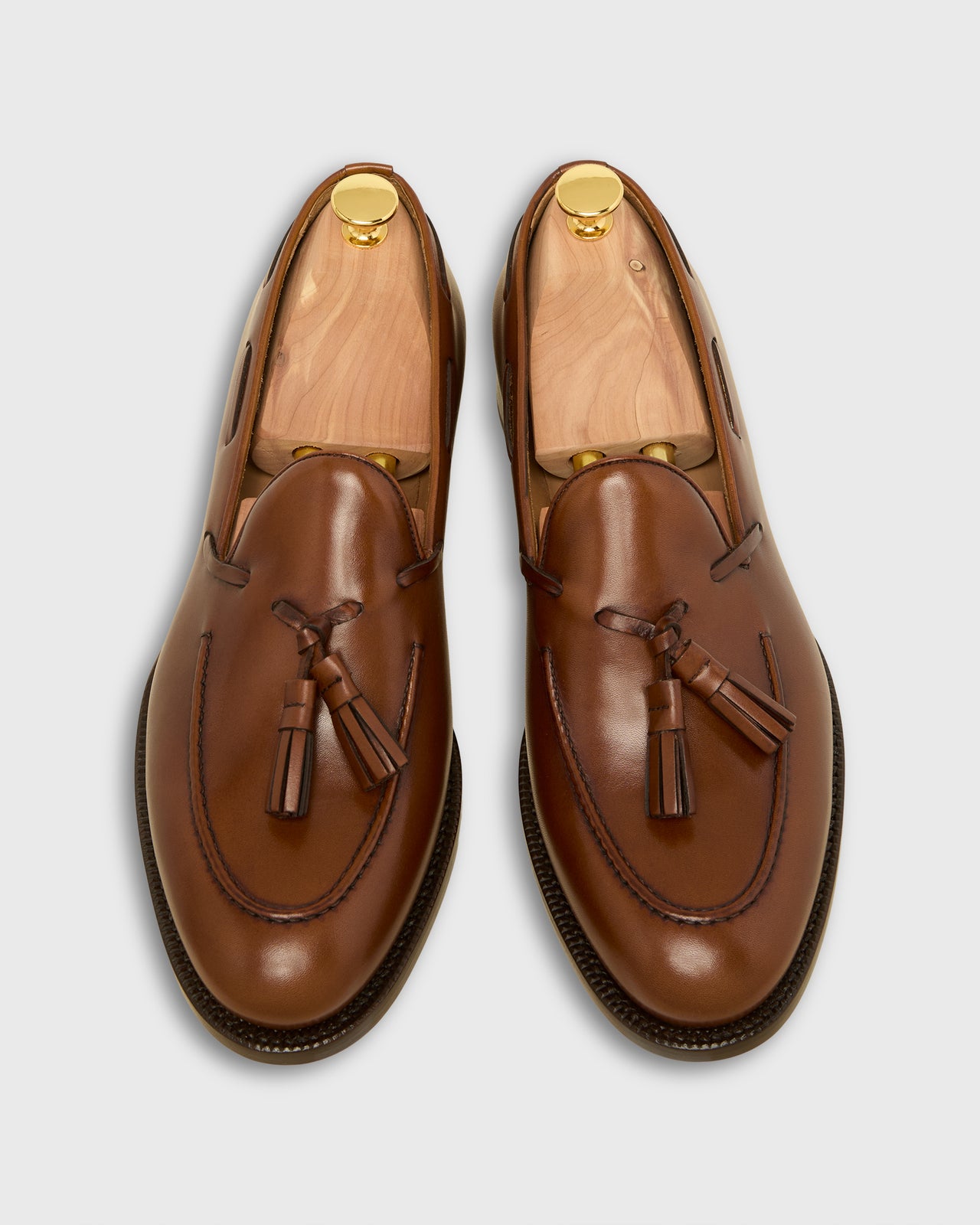 Italian Tassel Loafer in Medium Brown Calfskin