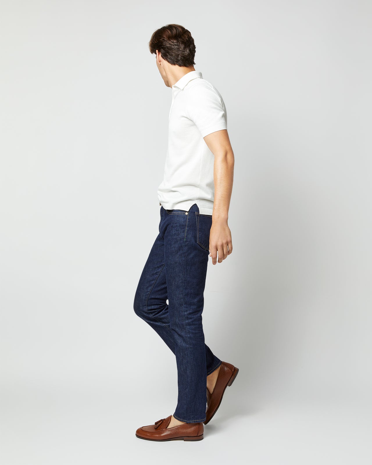 Rally Polo Sweater in Chalk Cotton