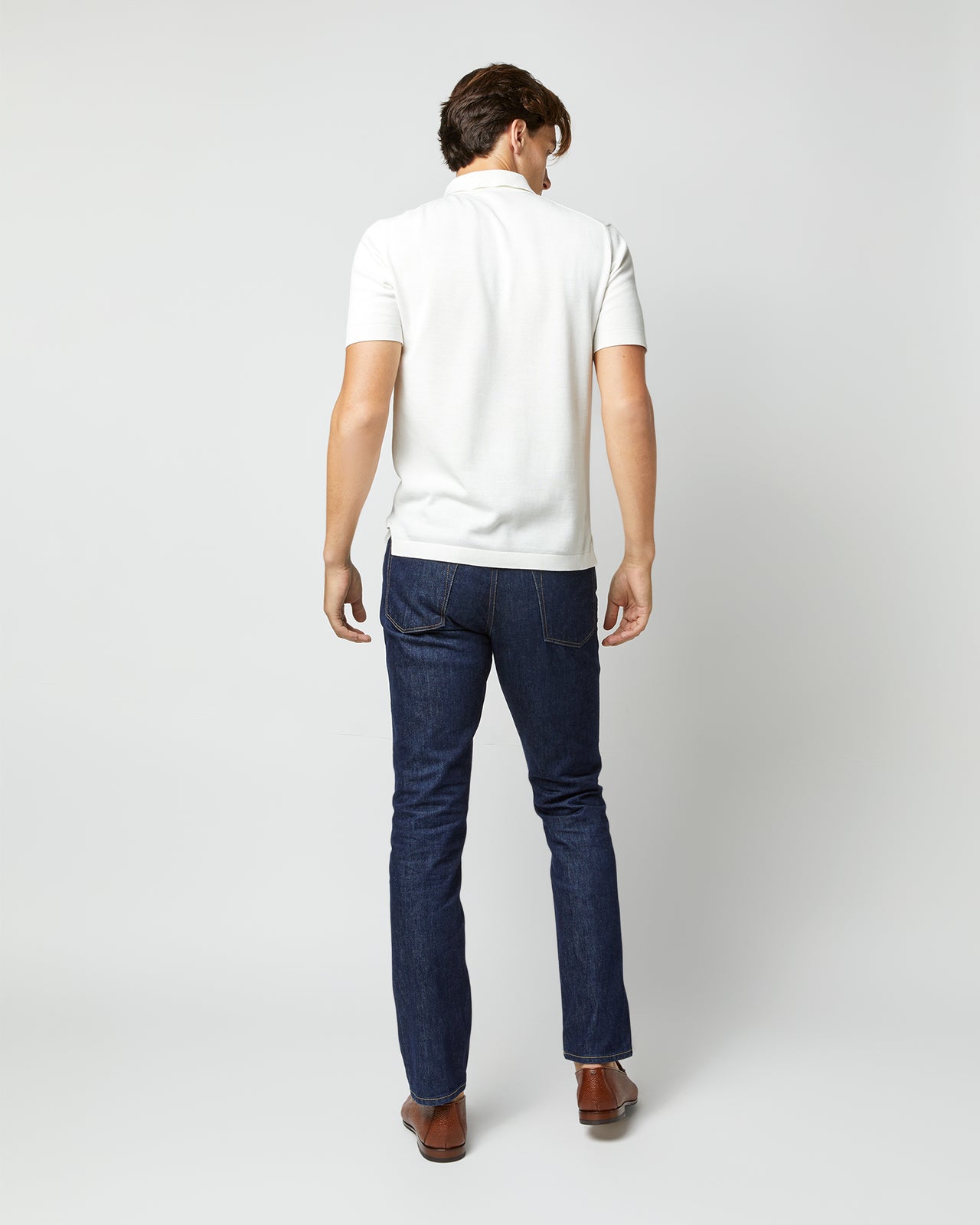 Rally Polo Sweater in Chalk Cotton