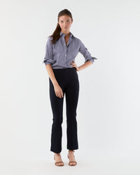 Faye Flare Cropped Pant in Navy Ponte Knit