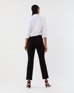 Load image into Gallery viewer, Faye Flare Cropped Pant in Black Ponte Knit
