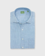 Load image into Gallery viewer, Spread Collar Sport Shirt in Extra Light Washed Chambray
