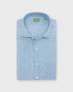 Spread Collar Sport Shirt in Extra Light Washed Chambray