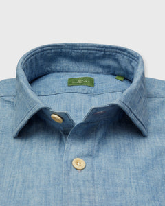 Band-Hem Work Shirt in Extra Light Washed Chambray