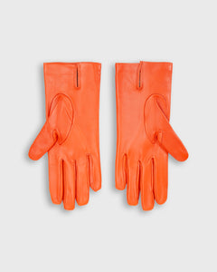 Cashmere-Lined Gloves in Orange Leather