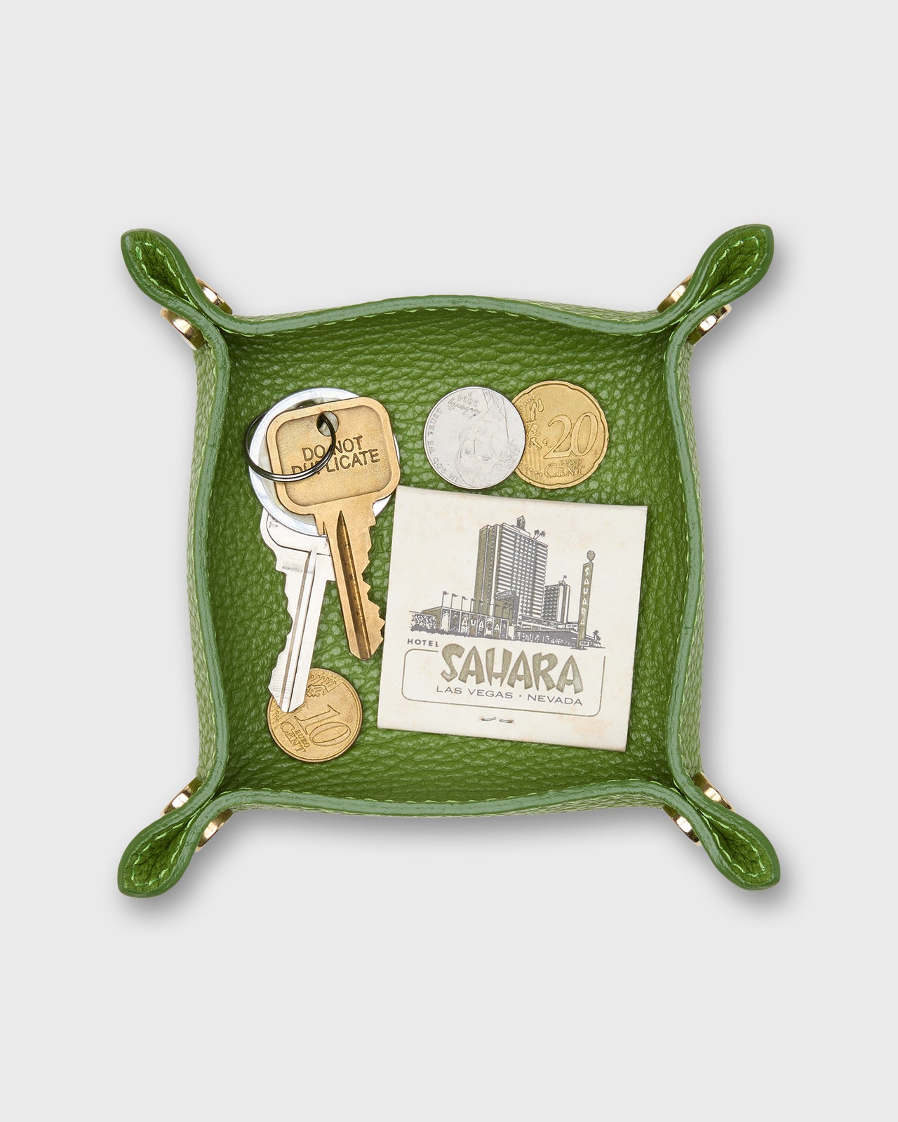 Soft Small Square Tray in Avocado Leather