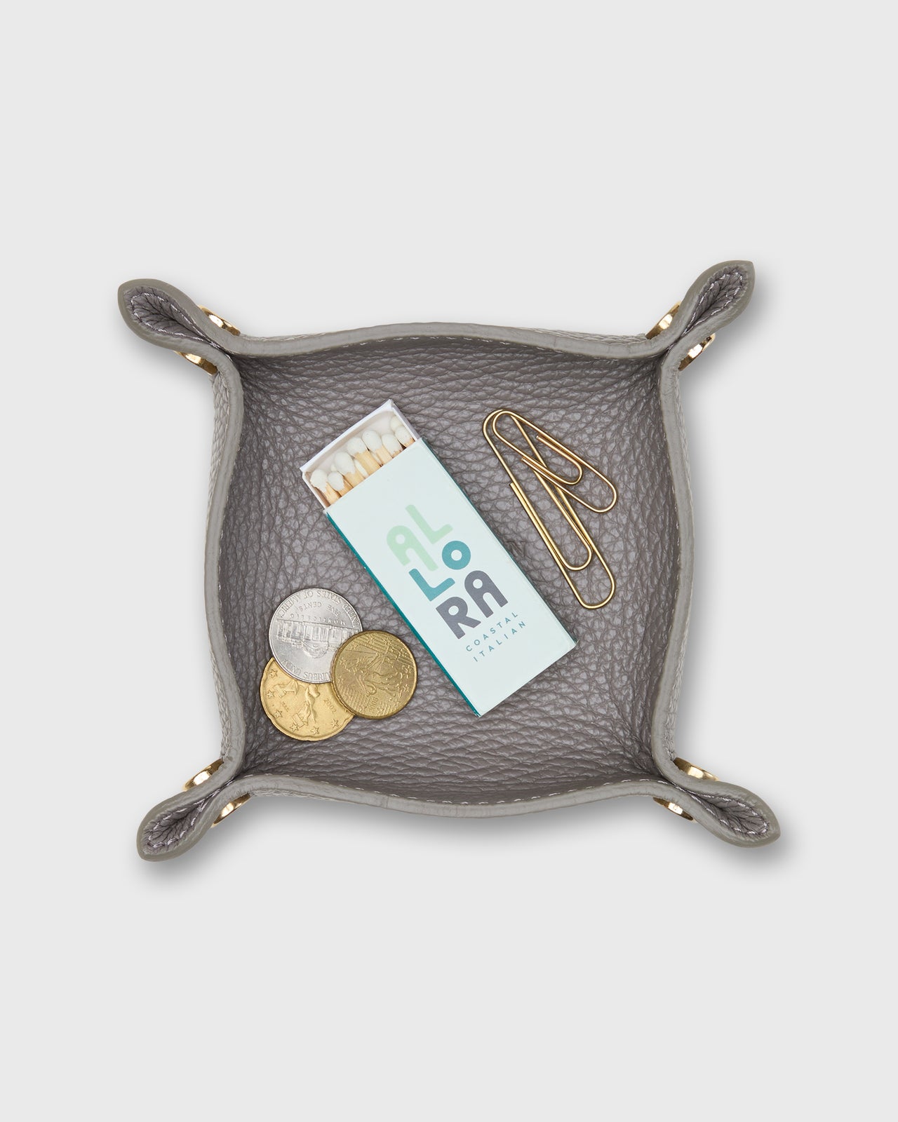 Soft Small Square Tray in Elephant Leather