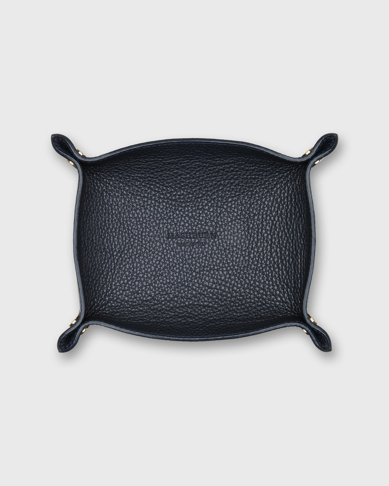 Soft Medium Rectangle Tray in Dark Navy Leather