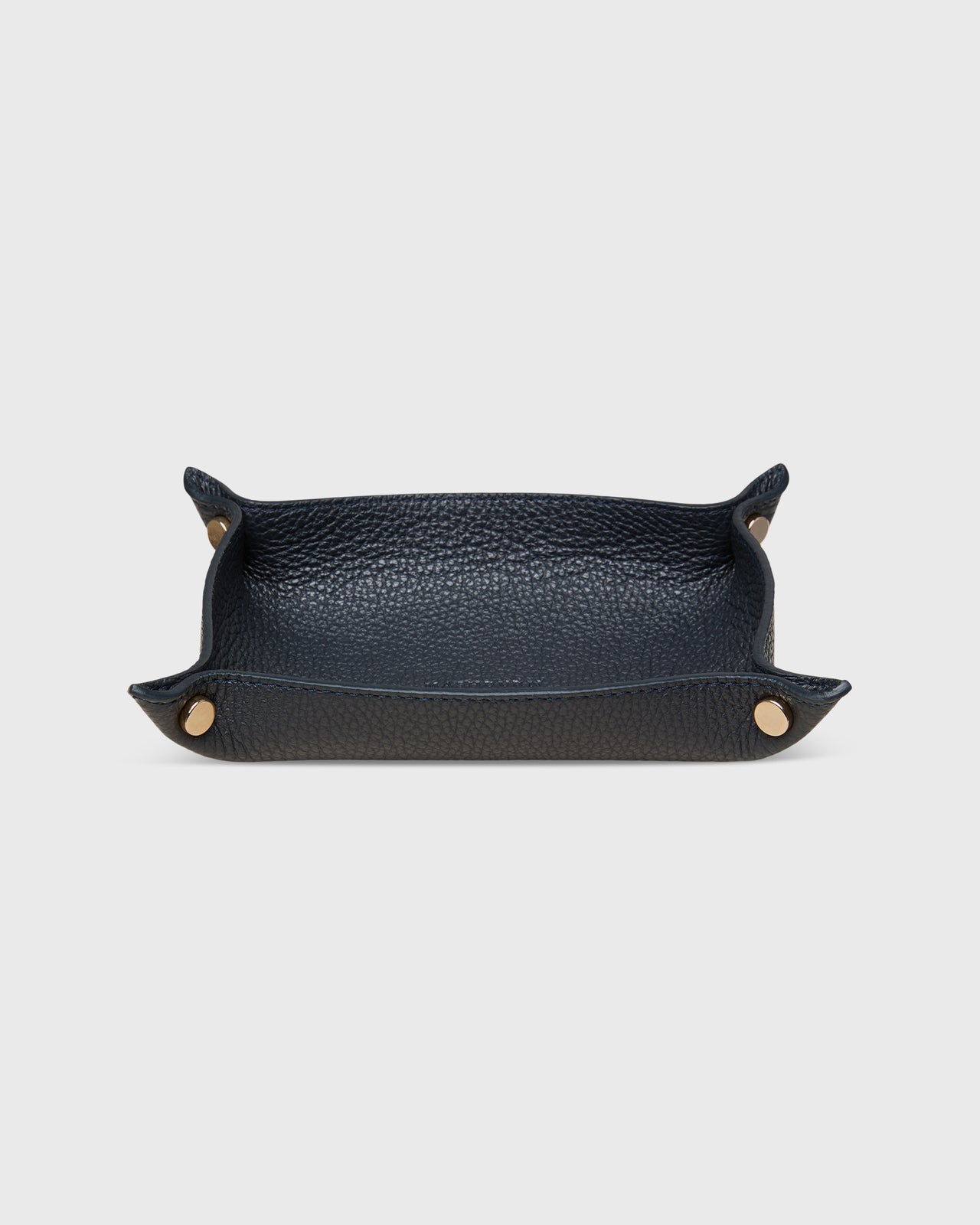 Soft Medium Rectangle Tray in Dark Navy Leather