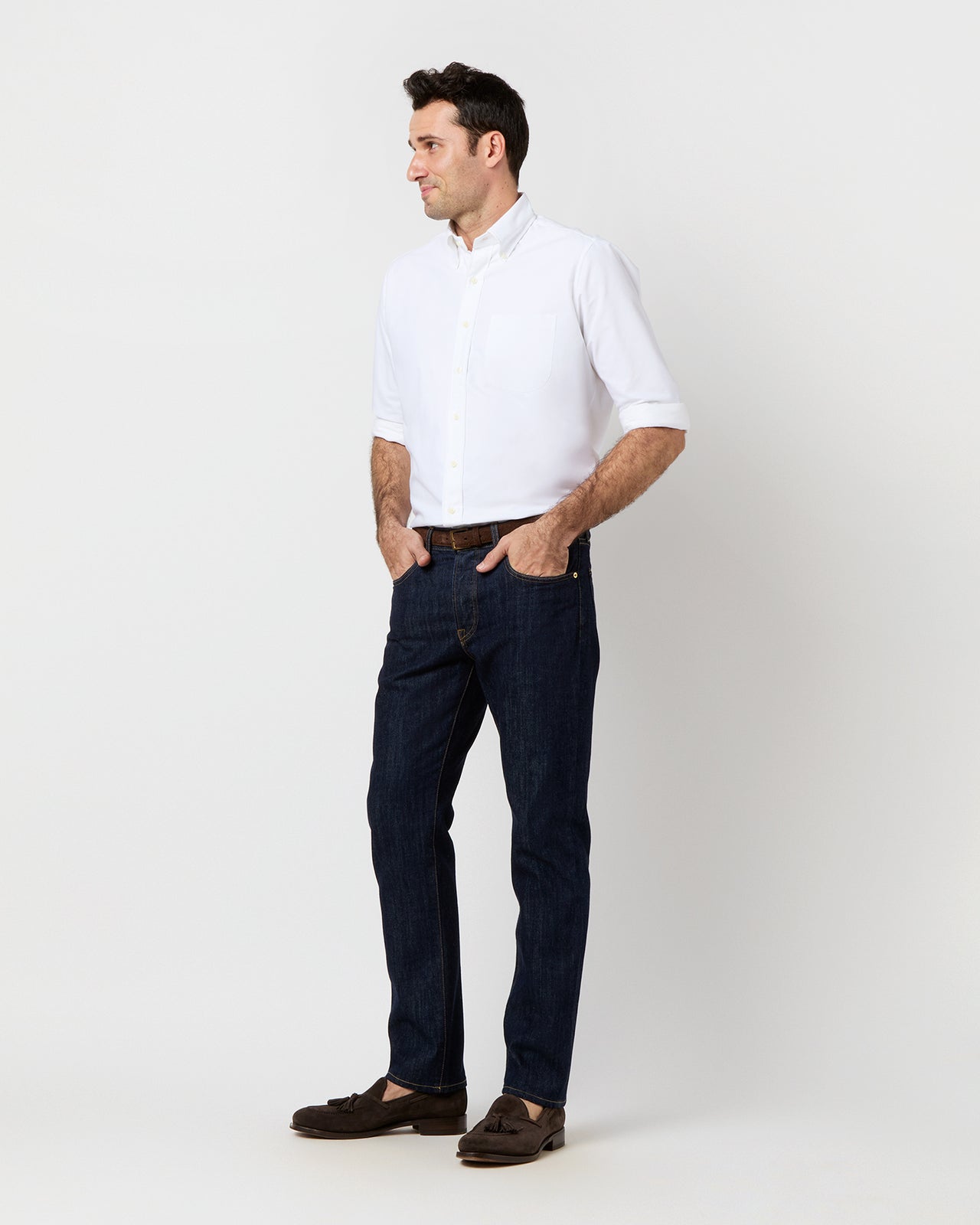 Slim Straight Jean in Non-Selvedge Rinse Denim
