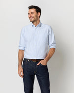 Load image into Gallery viewer, Button-Down Dress Shirt in Blue University Stripe Oxford
