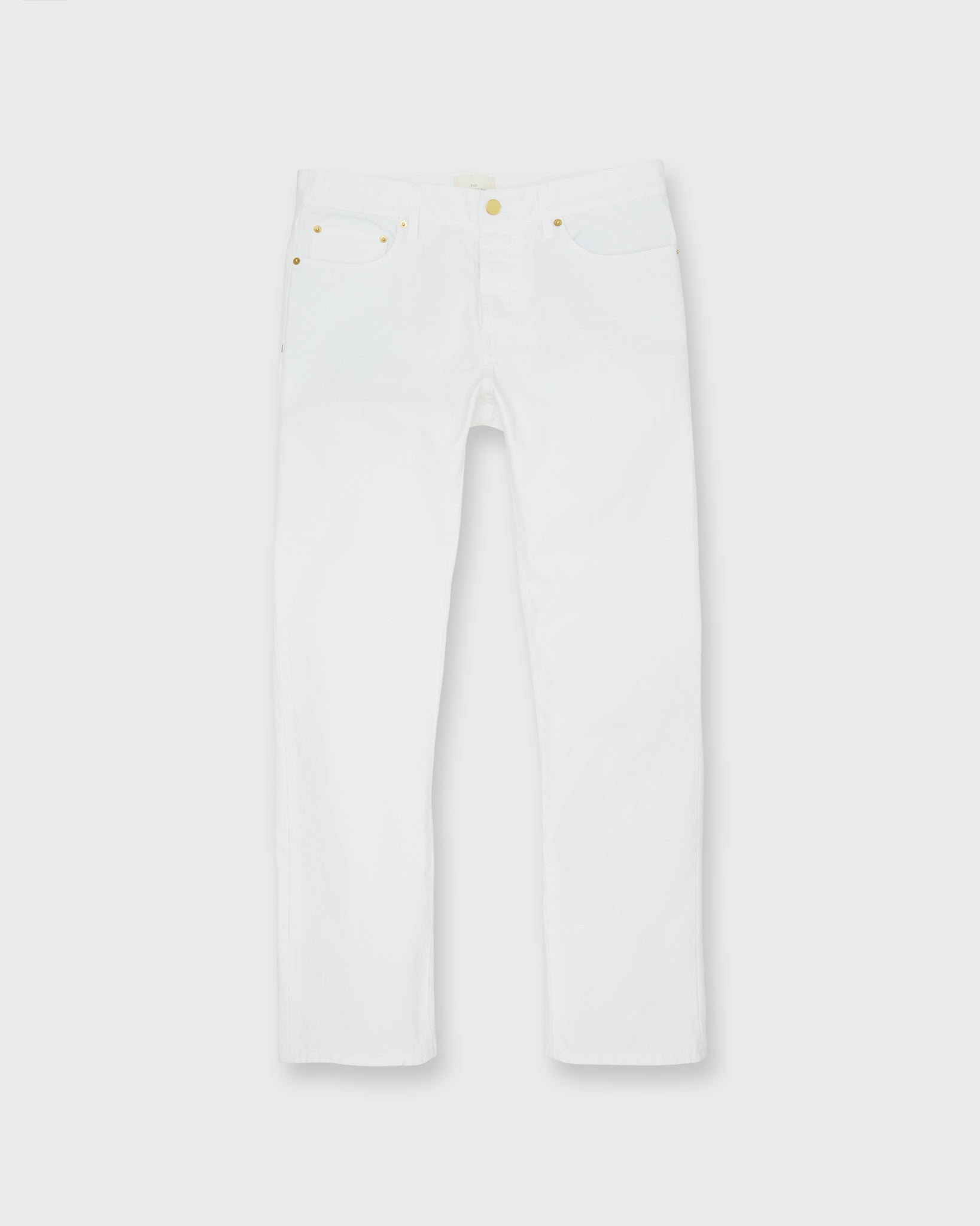 Slim Straight 5-Pocket Pant in White Canvas