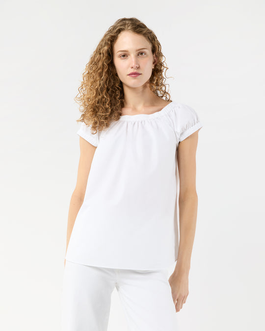Bridget Top in White Poplin