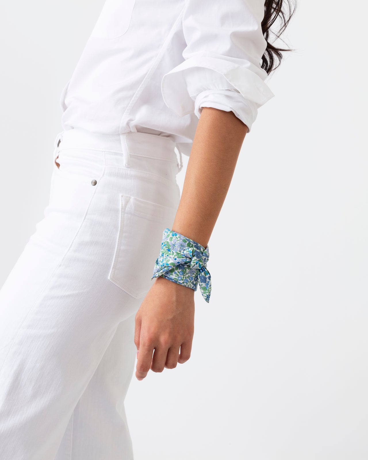 Anyway Scarf in Blue/Green Joanna Louise Liberty Fabric