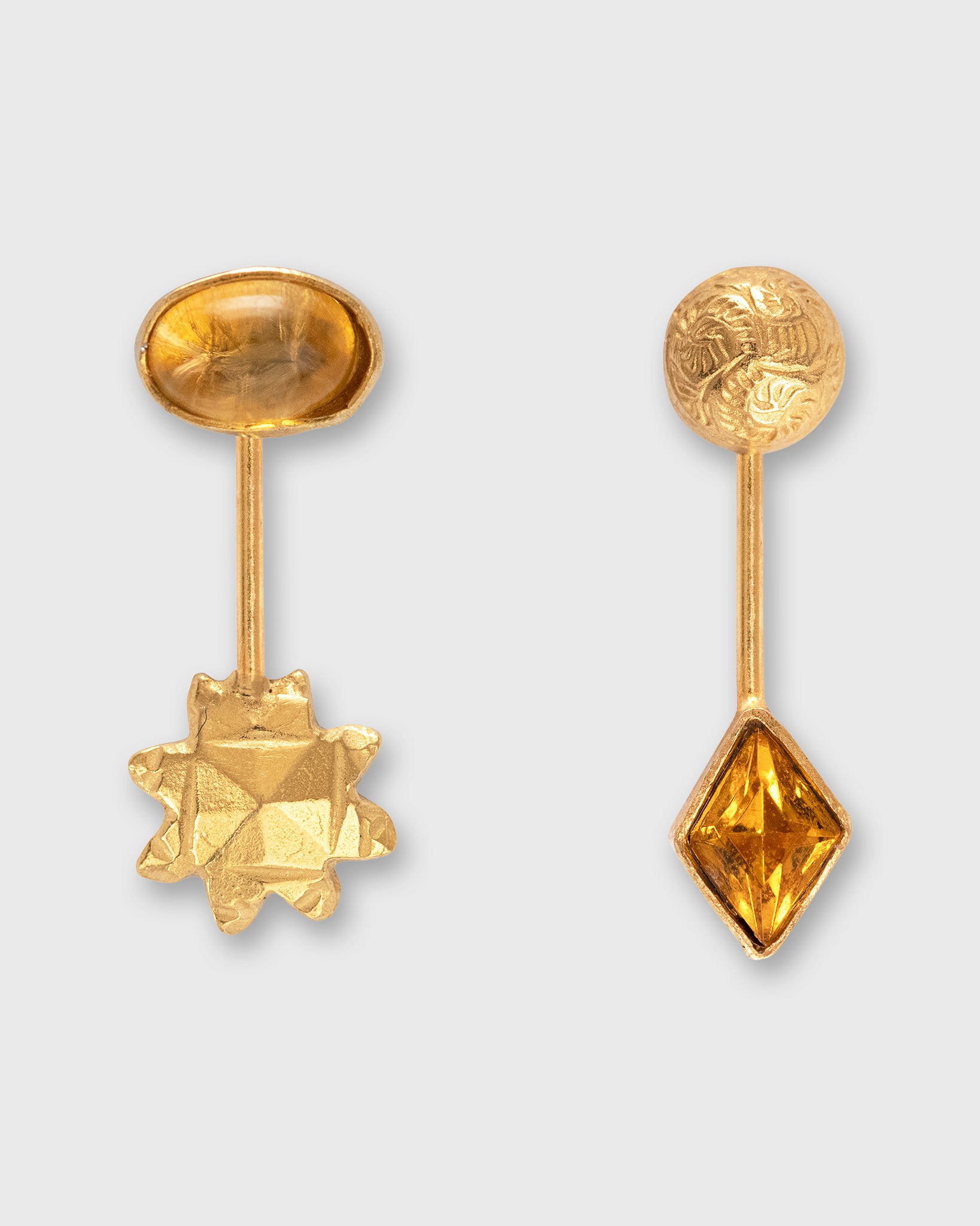 Detachable Drop Earrings in Amber/Gold