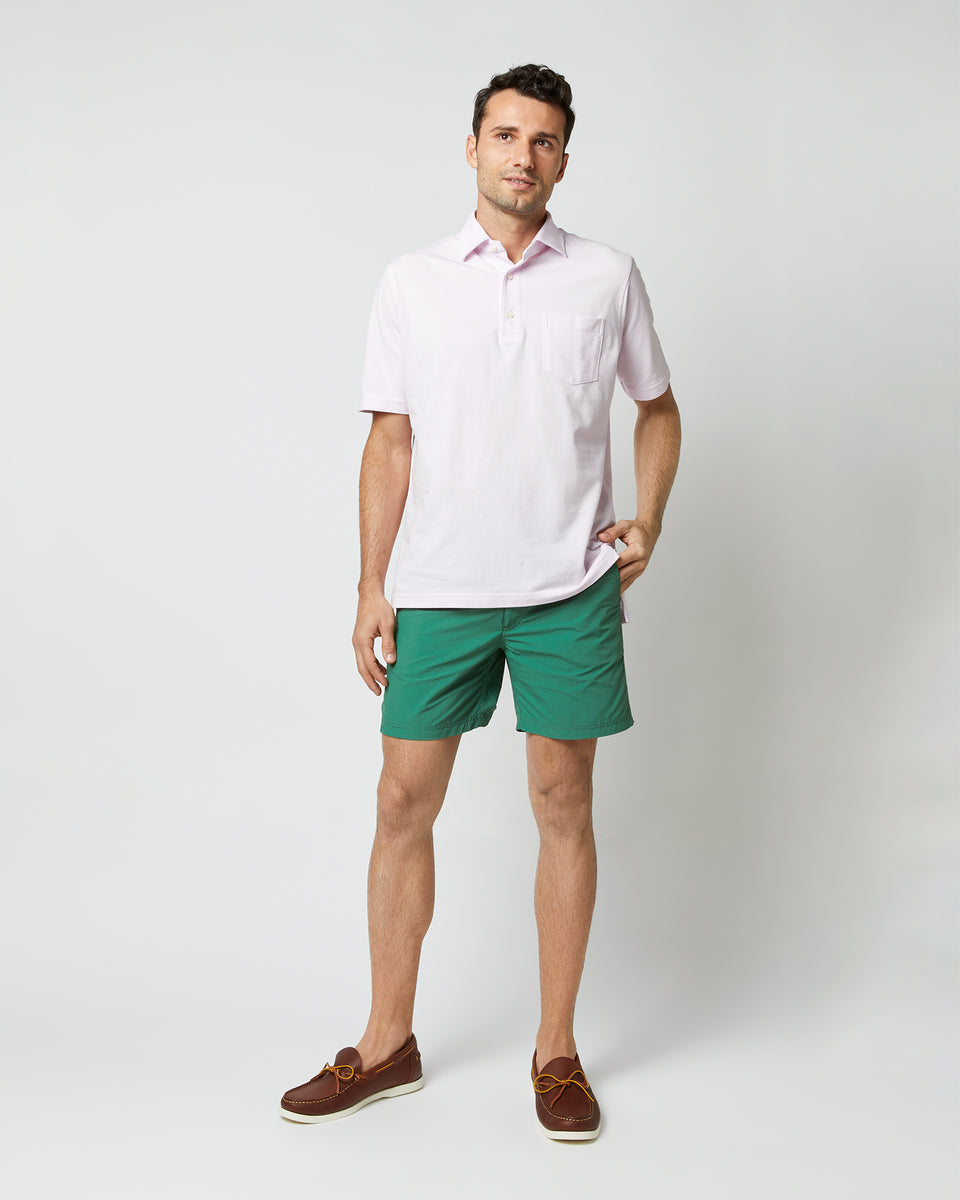 Zip-Front Mid-Length Swim Short in Pine Nylon | Shop Sid Mashburn