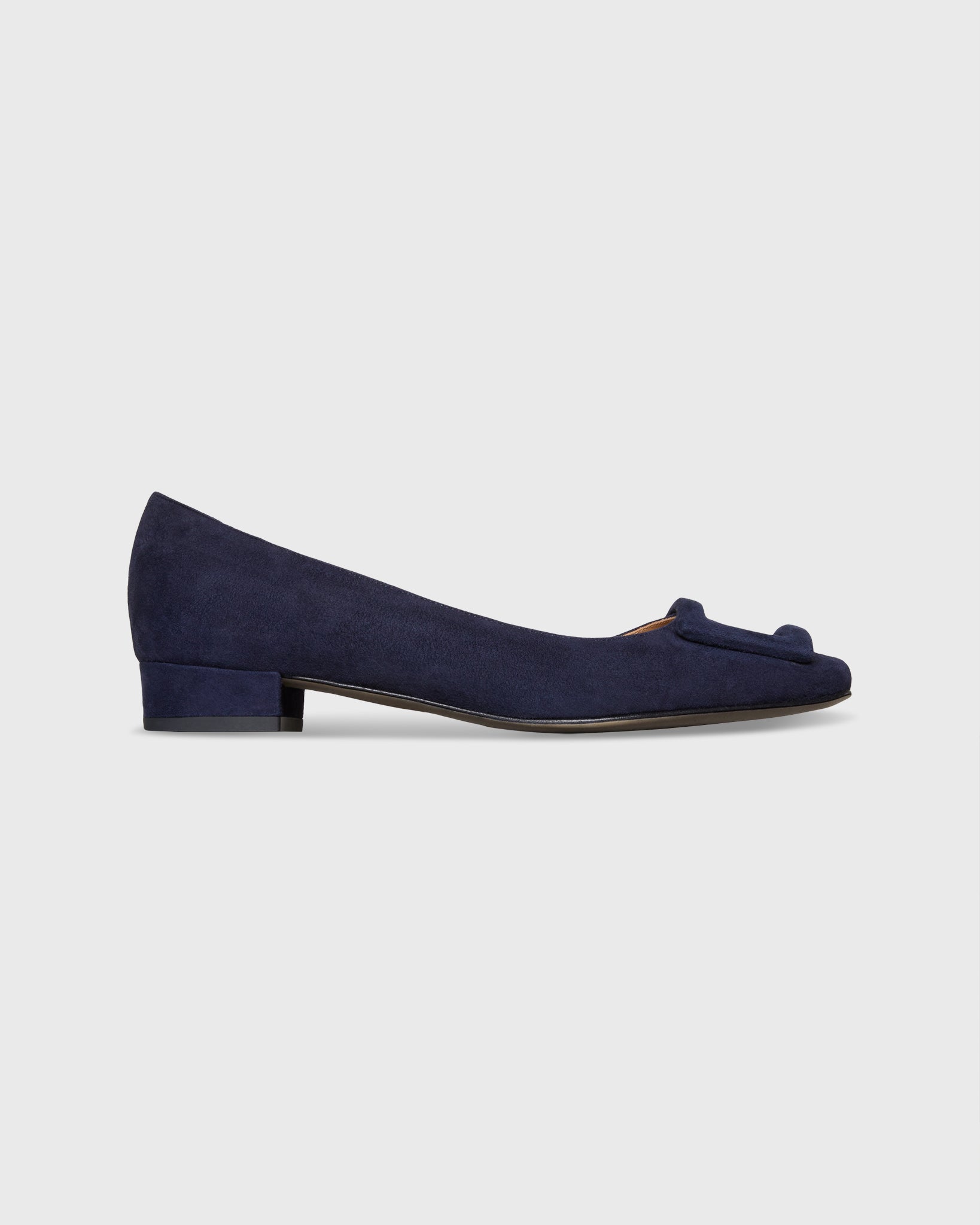 Buckle Shoe in Navy Suede