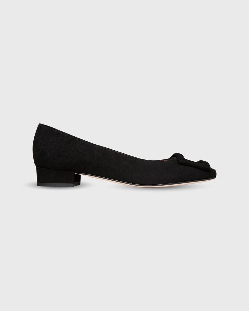 Buckle Shoe in Black Suede | Shop Ann Mashburn