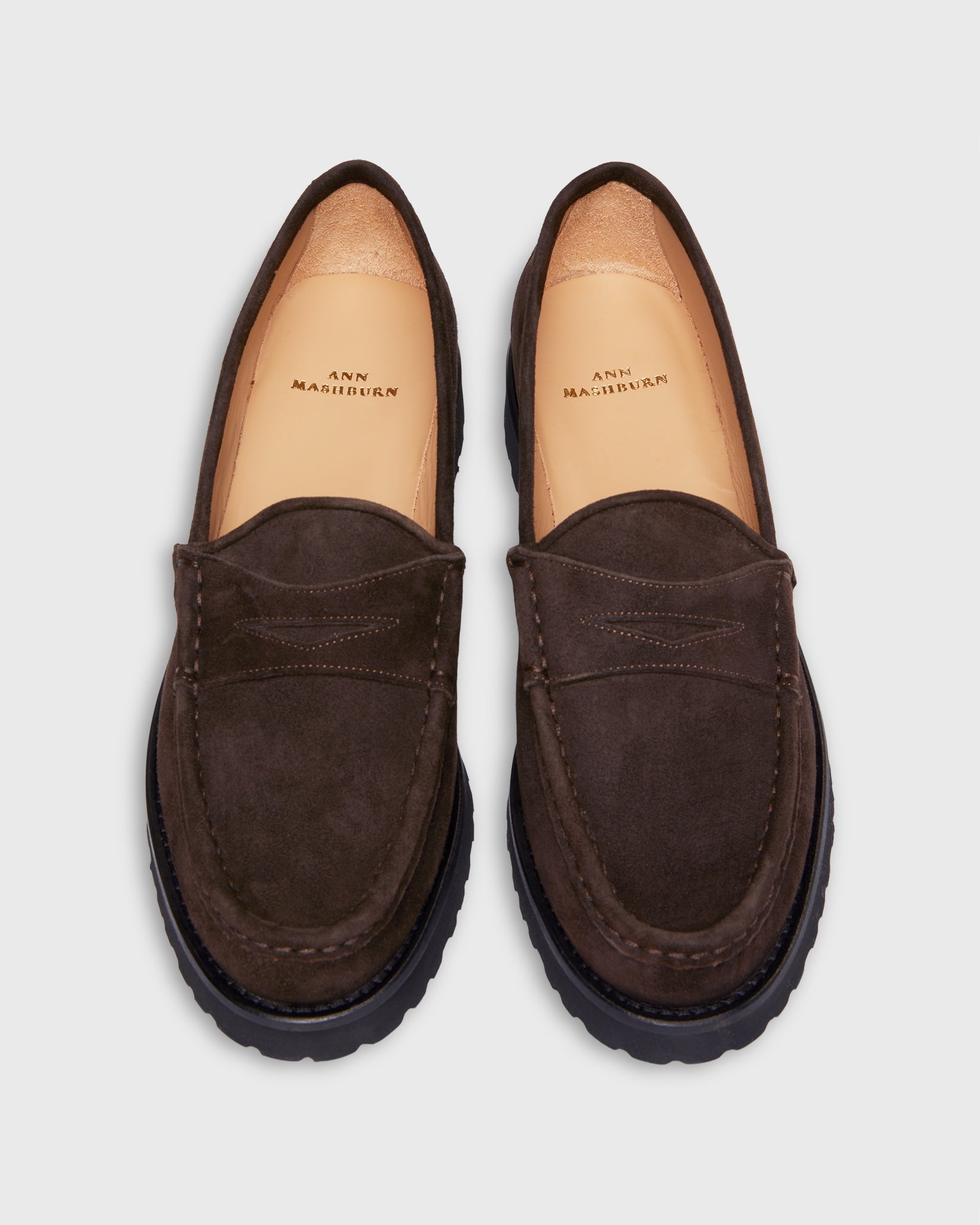Lug Sole Loafer in Chocolate Suede