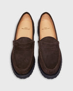 Load image into Gallery viewer, Lug Sole Loafer in Chocolate Suede
