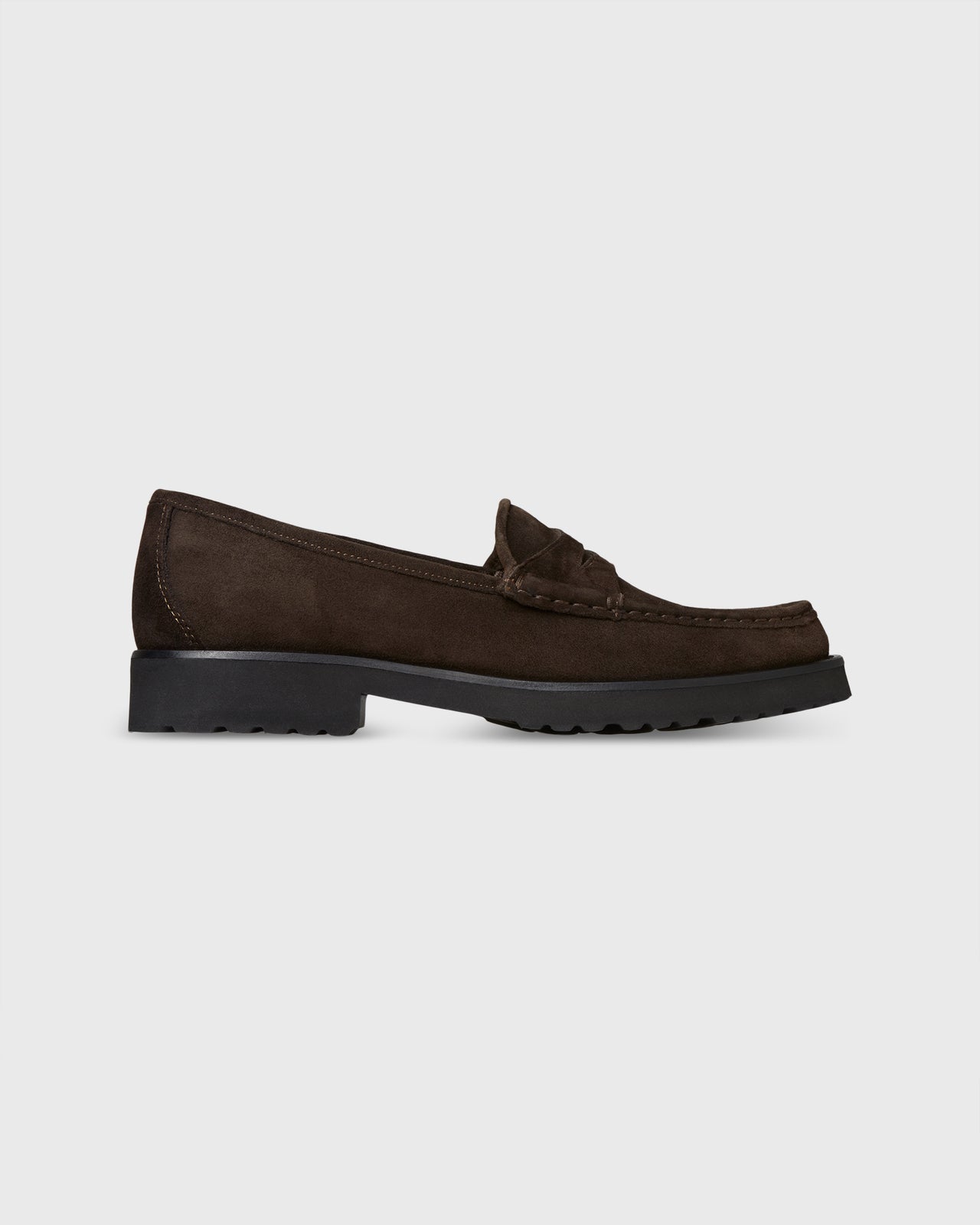Lug Sole Loafer in Chocolate Suede | Shop Ann Mashburn