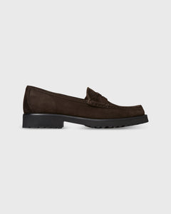 Lug Sole Loafer in Chocolate Suede