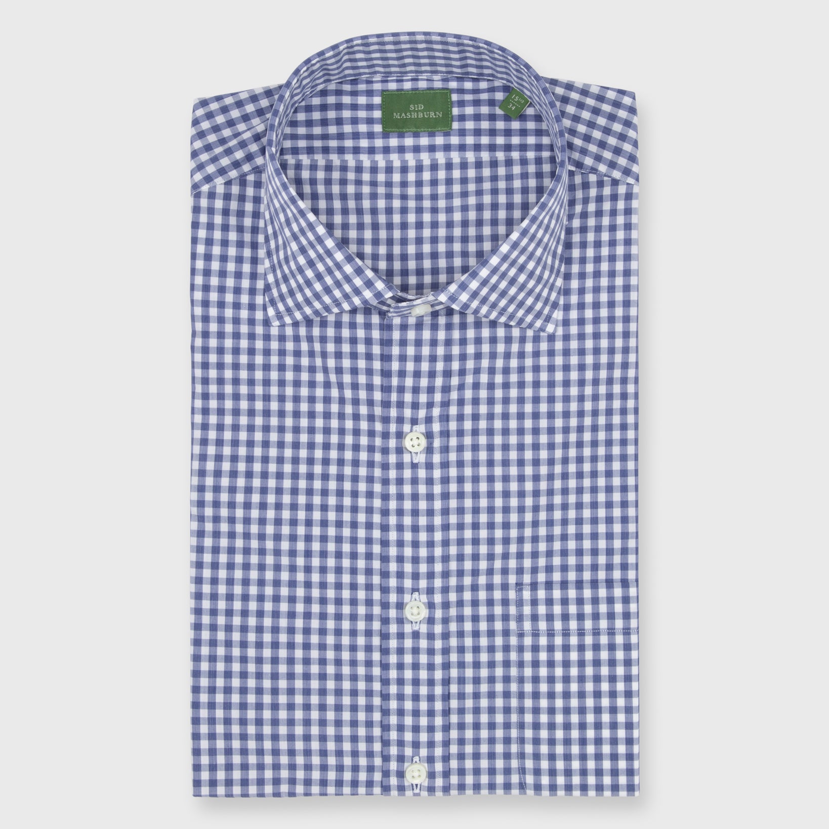 Made-to-Measure Shirt in Blue Gingham Poplin | Shop Sid Mashburn