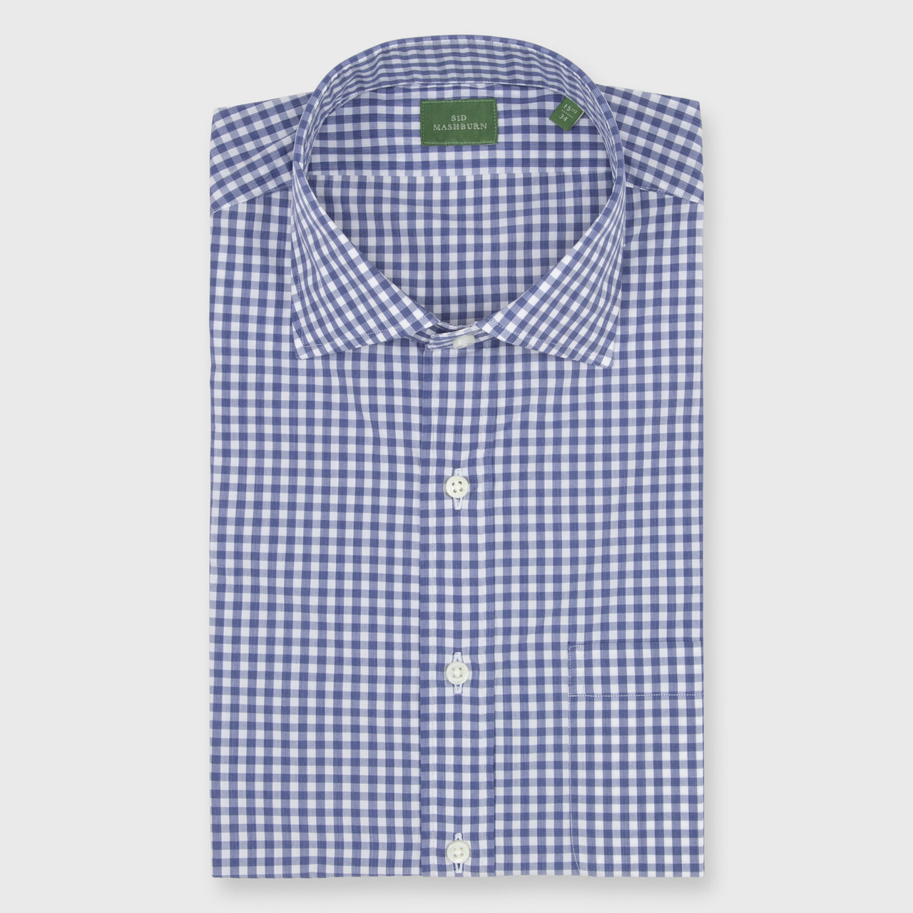 Made-to-Measure Shirt in Blue Gingham Poplin Made-to-Measure Shirt in Blue Gingham Poplin