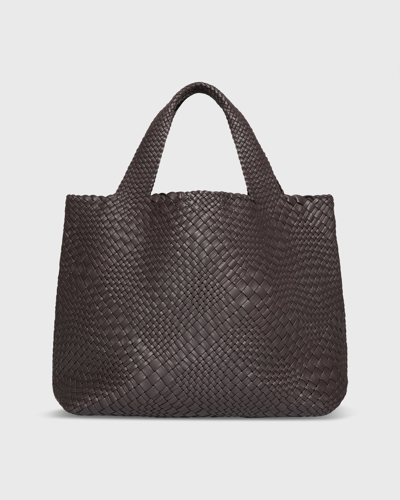 Large Mercato Handwoven Tote in Dark Brown Leather