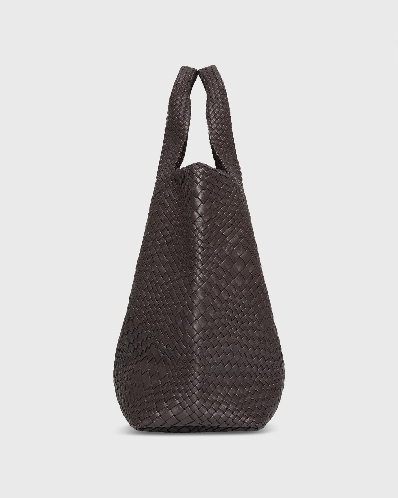 Large Mercato Handwoven Tote in Dark Brown Leather