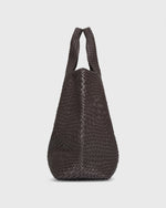 Load image into Gallery viewer, Large Mercato Handwoven Tote in Dark Brown Leather
