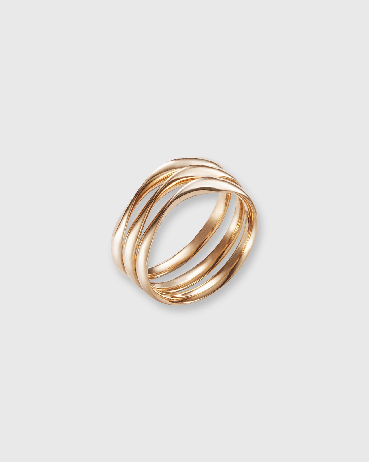 3 Circle Ring in Gold-Plated Brass