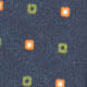 Silk Print Tie in Navy/Saffron/Fern Square Motif
