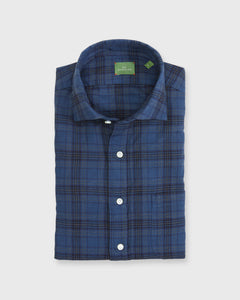 Otto Handmade Sport Shirt in Air Force/Grey/Purple Plaid Brushed Twill