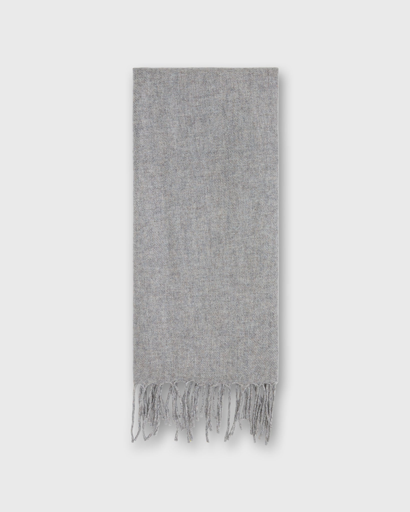 Handwoven Scarf in Heather Grey Brushed Cashmere Twill