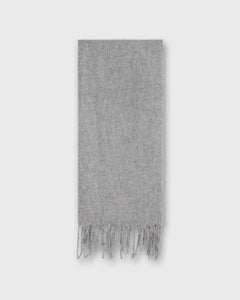 Handwoven Scarf in Heather Grey Brushed Cashmere Twill