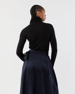 Load image into Gallery viewer, Superfine Funnel-Neck Sweater in Black Cashmere
