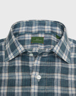 Load image into Gallery viewer, Otto Handmade Sport Shirt in Lovat/Stone/Navy Plaid Linen
