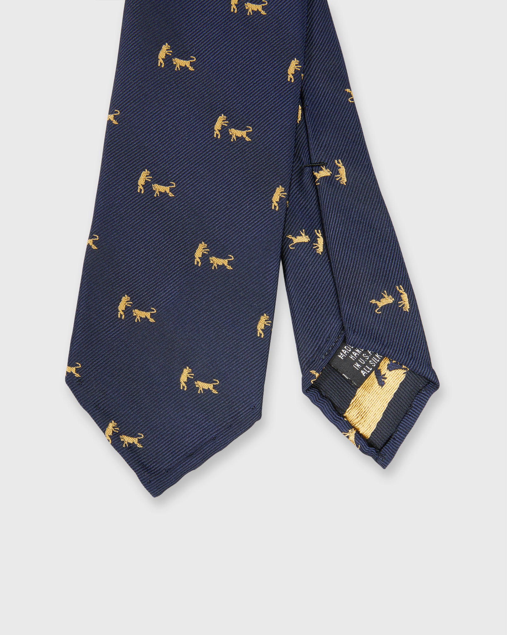 Silk Club Tie in Blue/Gold Bull