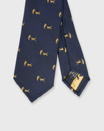 Load image into Gallery viewer, Silk Club Tie in Blue/Gold Bull

