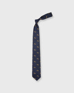 Load image into Gallery viewer, Silk Club Tie in Blue/Gold Bull
