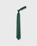 Load image into Gallery viewer, Silk Club Tie in Spruce/Gold Bull

